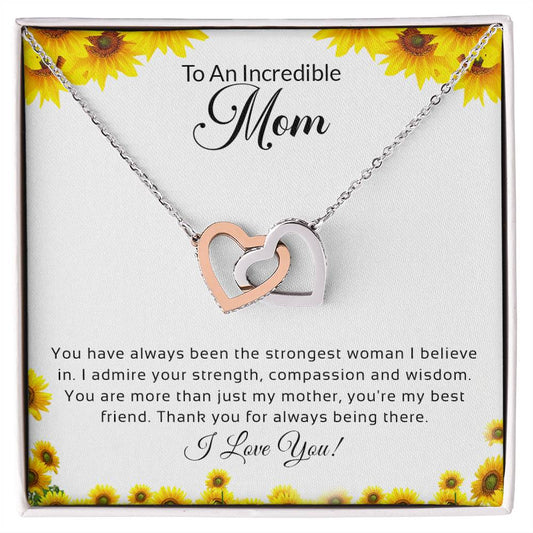 To An Incredible Mom | I Love You - Interlocking Hearts necklace